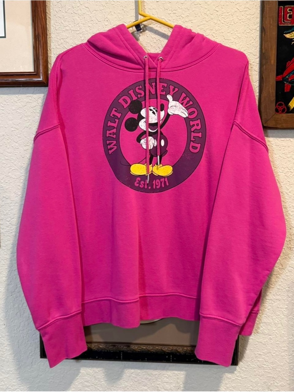 Disney Fuchsia Mickey Crewneck Hoodie